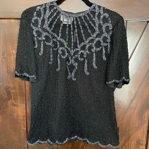 Vintage Brilliante by J.A. Beaded Blouse
